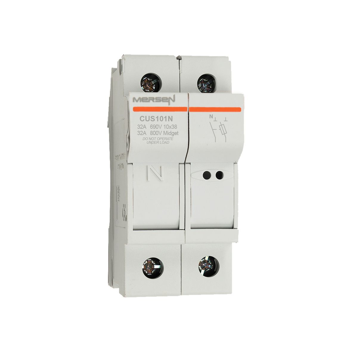 C1062717 - modular fuse holder, UL+IEC, 1P+N,10x38, MIDGET, DIN rail mounting, IP20